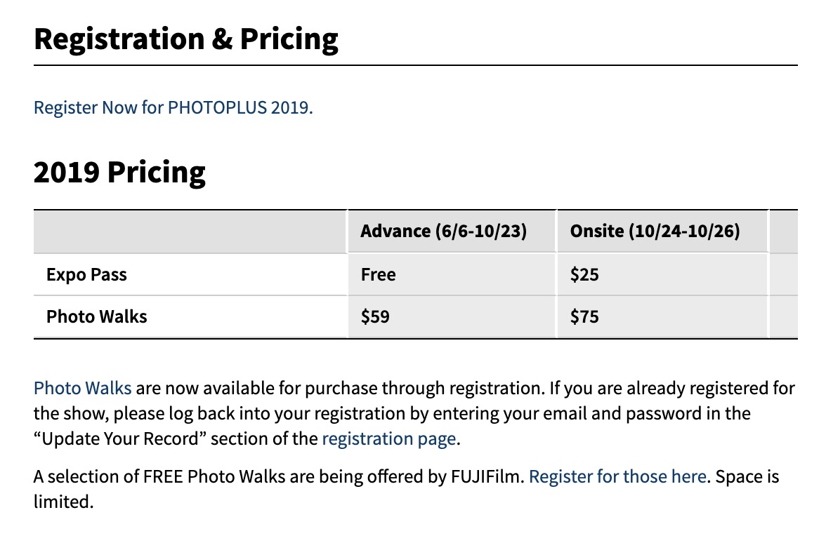 PhotoPlus Expo Free Pass Info